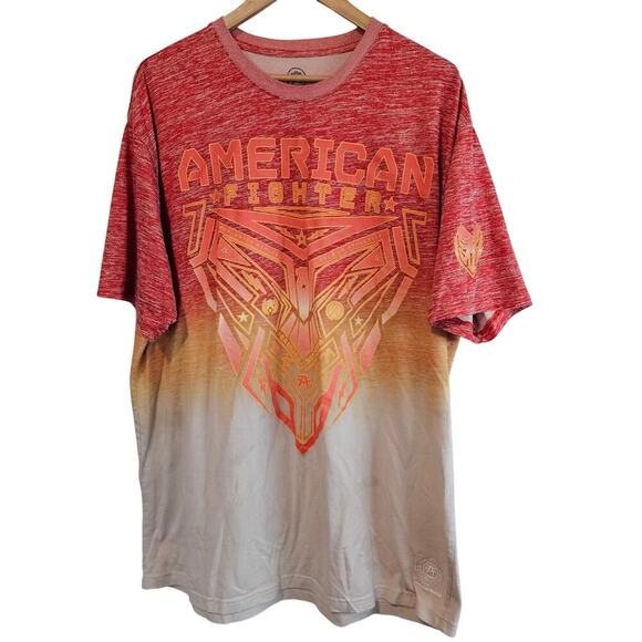 American Fighters Shirt Mens 4X Orange Ombre Short Sleeve MMA Bright Streetwear - Picture 1 of 10